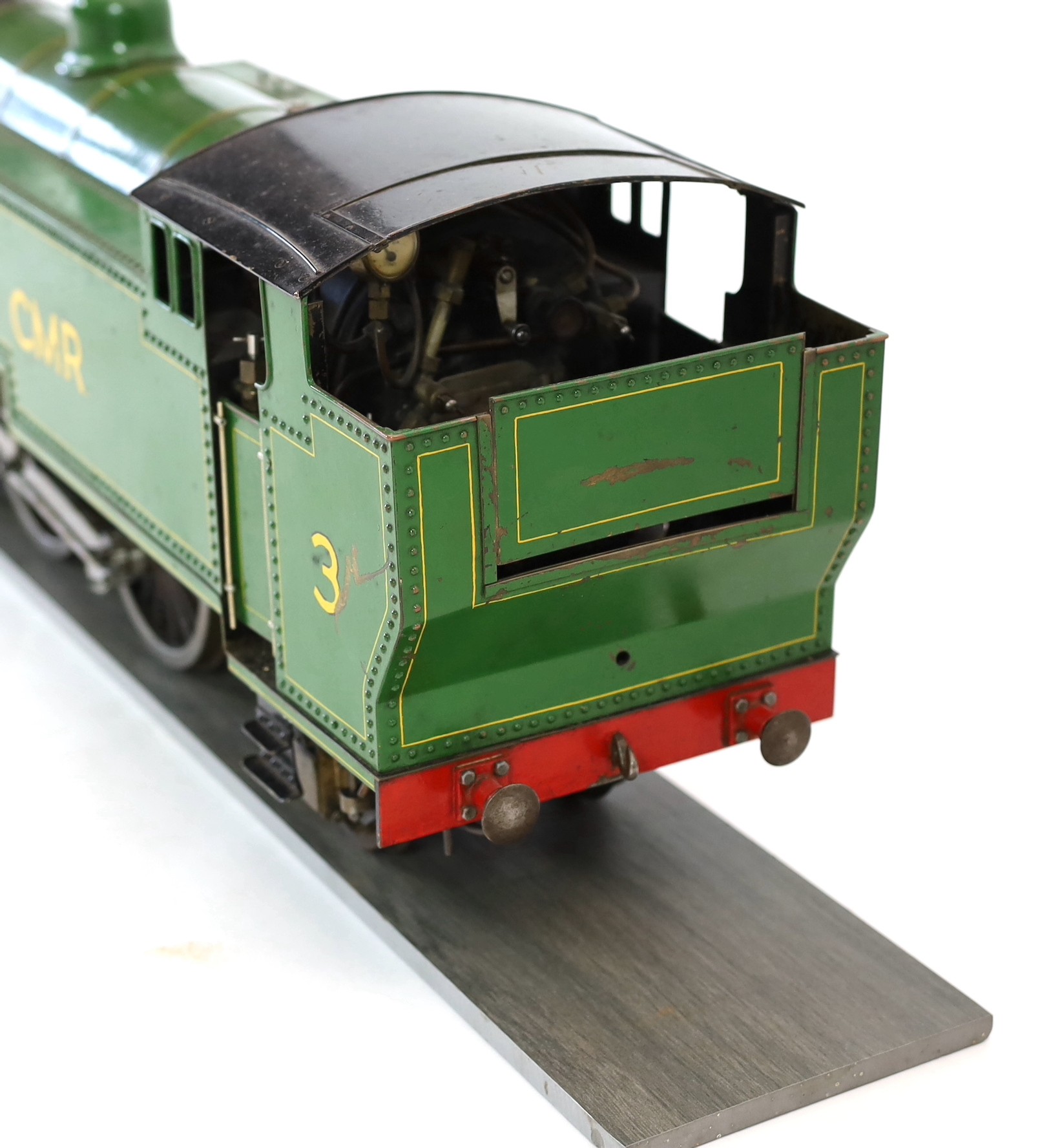 A scratch built live steam model of a C.M.R 2-4-4 tank engine ‘Linda’, length 77cm width 20cm height 27cm